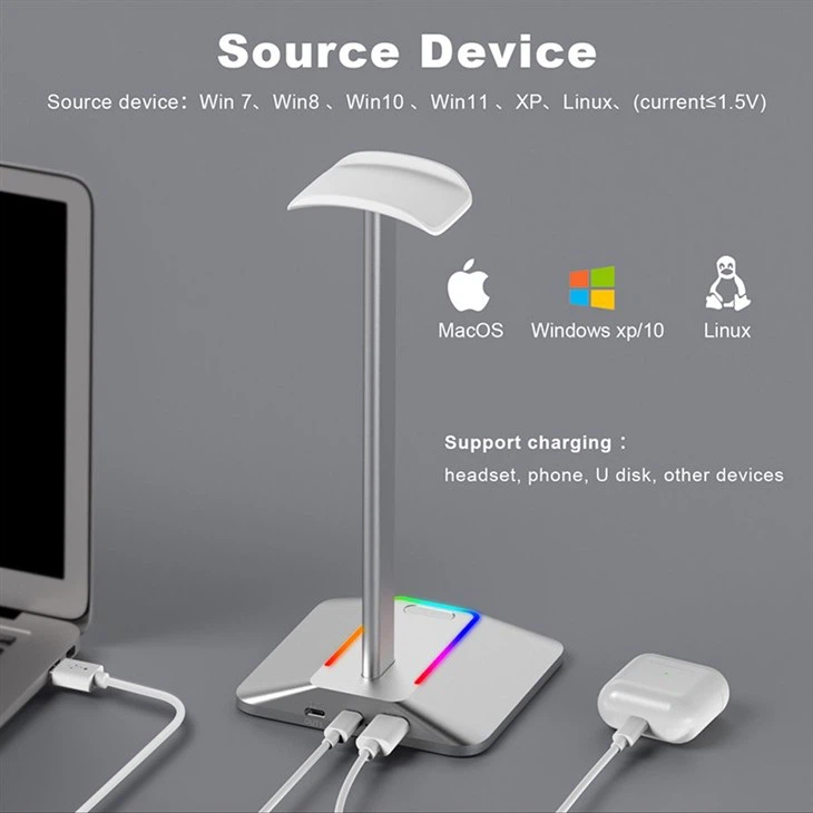 white headset stand rgb